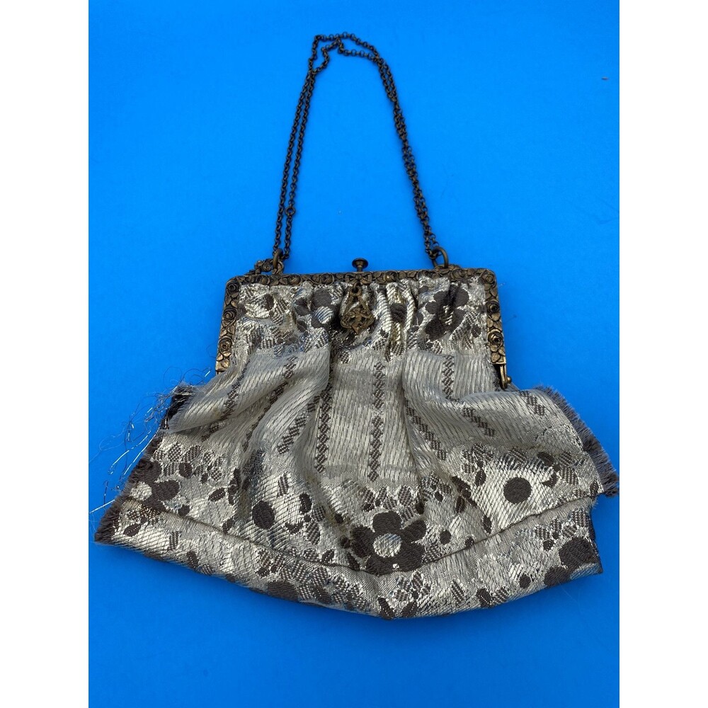 Antique 1920s Art Nouveau, Gold-Tone Purse, Made In France, Ornate, Needs Repair